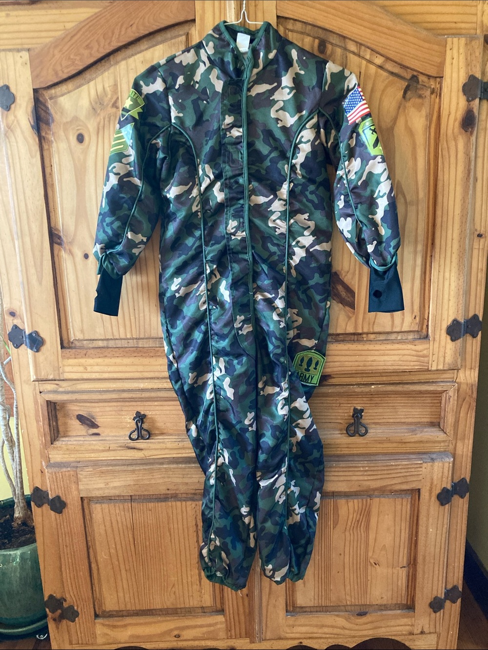 Kids Army Elite American soldier green camo Halloween costume size L